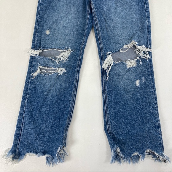 FREE PEOPLE WE THE FREE Jeans Women Distressed Size 27 Button Fly Raw Bohemian - Picture 15 of 16